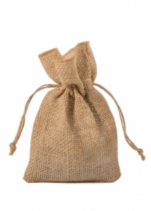 Jute zakjes met koof Small, trekkoordje, 10x15cm (BxH), 1-kleur